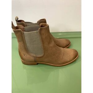 Frye Anna Chelsea Camel Brown Leather Pull On Ankle Boots Womens Size 7.5M